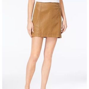 Free people mini faux leather skirt. Like new